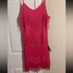 Lulu’s Pink Fringe Mini Dress!